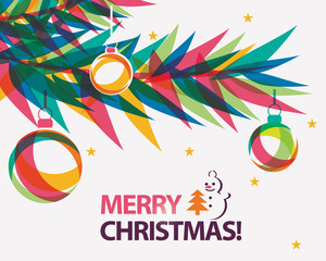  merry christmas card vector illustration in modern vibrant styl - 127605938