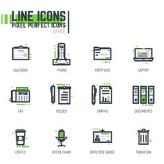 Office line icons