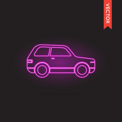 Vector Neon Car Icon