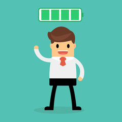 Business concept, Businessman with full energy.