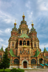 Fototapeta na wymiar Russia, Saint-Petersburg. Peter and Paul Cathedral - Peterhof.