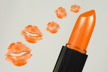 orange lipstick kisses