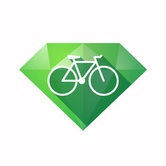 Isolated diamond with a bicycle