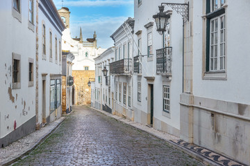 View of street in the old town Faro.