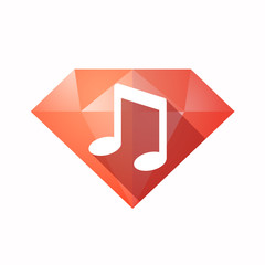 Isolated diamond with a note music © jpgon