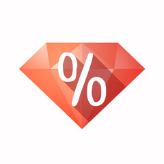 Isolated diamond with a discount sign