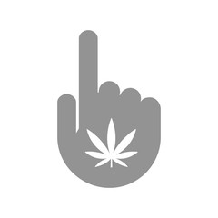 Isolated hand with a marijuana leaf