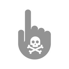 Isolated hand with a skull