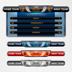 design elements scoreboard sport for football and soccer, vector illustration