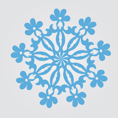 The image of snowflakes on a gray background.