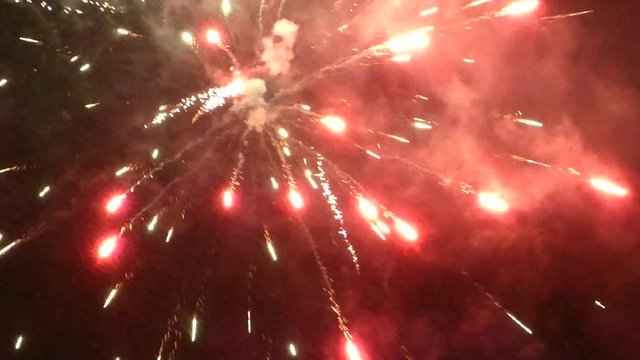 New Year fireworks on night sky