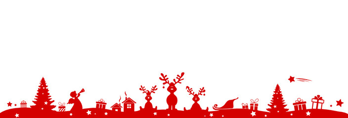 Christkind mit Schlitten durch Winterwald