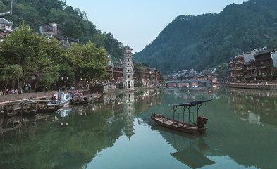 Obraz premium Fenghuang Ancient Town. Located in Fenghuang County. Southwest of HuNan Province, China.