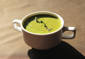 green cream soup of celery