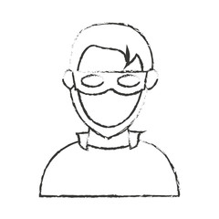 Hacker icon. Security system warning protection and danger theme. Isolated design. Vector illustration