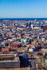Aerial bird eye view of the city of Berlin Germany.  Berlin skyl