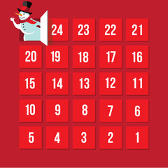 Countdown to Christmas Advent Calendar. Day 25. EPS 10 vector.