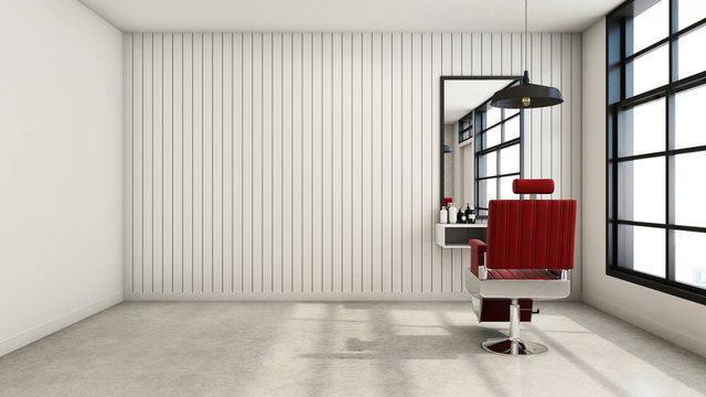 Barber shop Modern & Loft design - 3D render