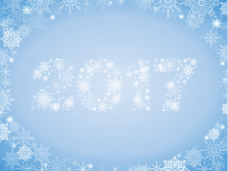 New full-color gradient background with lots of snowflakes and 2