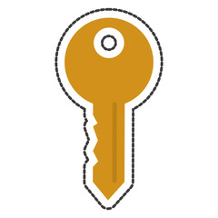 Key icon. Security system warning protection and danger theme. Isolated design. Vector illustration