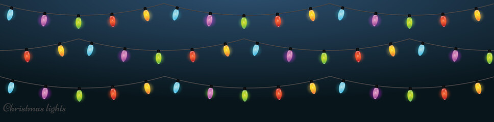 Christmas light bulbs. Xmas light strings
