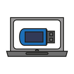 Laptop icon. Device gadget technology and electronic theme. Isolated design. Vector illustration