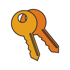 Key icon. Security system warning protection and danger theme. Isolated design. Vector illustration