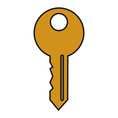 Key icon. Security system warning protection and danger theme. Isolated design. Vector illustration