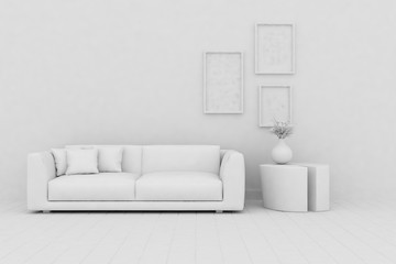 White room with sofa