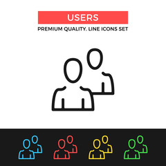 Vector users icon. Thin line icon