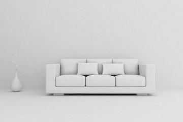 White room with sofa