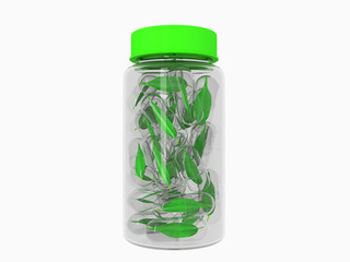 Herbal medicine. Capsule in the Bank