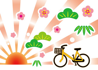 新春　サイクリング　自転車