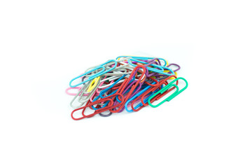 Obraz na płótnie Canvas colorful paper clips isolated in white background