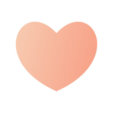 Pink heart isolated on white, vector illustration