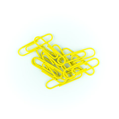 colorful paper clips isolated in white background