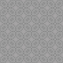 Grey Ornamental Seamless Line Pattern. Endless Texture. Oriental Geometric Ornament