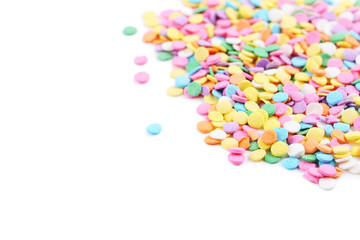 Colorful sprinkles isolated on a white