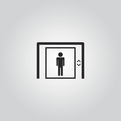 man in elevator icon