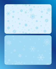 winter cards with snowflakes - vector blue and white