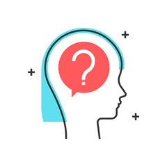 Color box icon, question concept