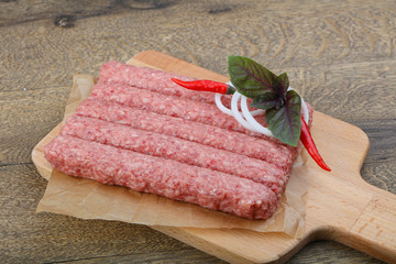 Raw sausages for grill
