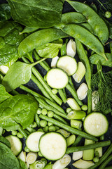 ingredients for healthy green salad