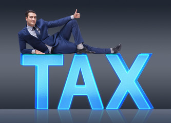 Businessman in tax burden business concept