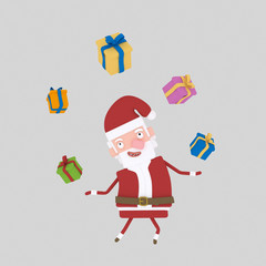Santa playing gifts.

Custom 3d illustration contact me!