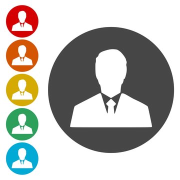 Management avatar user profile icons set 