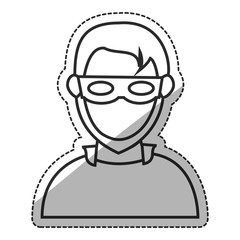 Hacker icon. Security system warning protection and danger theme. Isolated design. Vector illustration