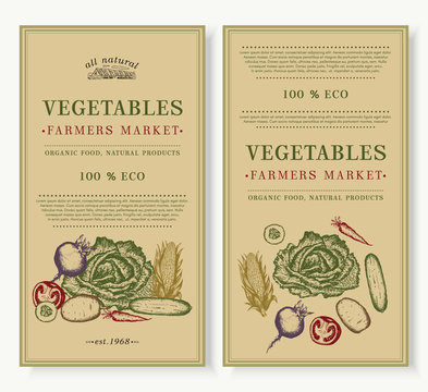 Vegetables market, organic food design template