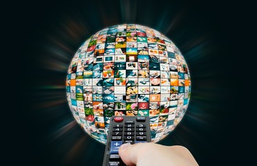 Television broadcast multimedia sphere globe abstract compositio
