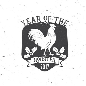 Year of the Rooster 2017 typography. Vector illustration.
